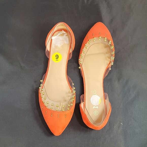 MUDD WOMEN'S SLIP-ON GOLD METALLIC BALL DESIGN EMBROIDERED SUEDE CLOSED TOE FLAT - Picture 4 of 15